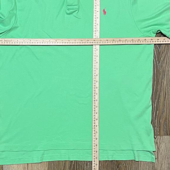 Vintage Polo Ralph Lauren Polo Shirt Size XXL Neon Green Rugby Preppy 90s Pony - Picture 6 of 6